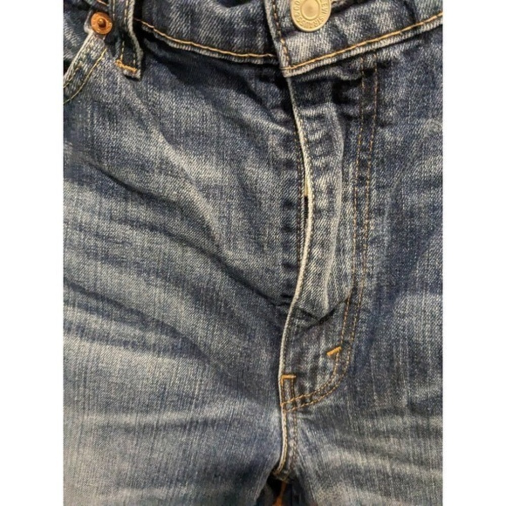 Levi's 514 Jeans 40X31 (actual) Blue zipper Fly Denim Jeans DISTRESSED CUFFS‎ - Picture 4 of 6